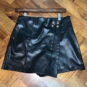 Black Leather Skirt with Shorts Zara
